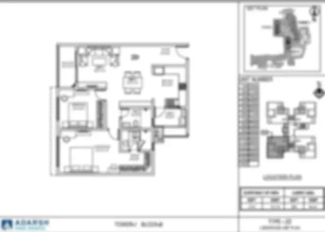 Adarsh Rosewood 2 BHK apartment Floor Plan by Adarsh Developers located in Bellandur, East Bangalore.