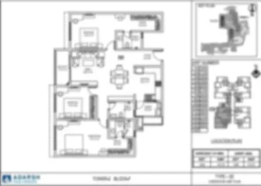Adarsh Rosewood 3 BHK apartment Floor Plan by Adarsh Developers located in Bellandur, East Bangalore.